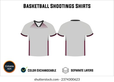 Creat Editable vector mockup artwork and sketch templates for custom designs of basketball shirt front and back, team club jersey, Design Your own men's sport kit with a white background.