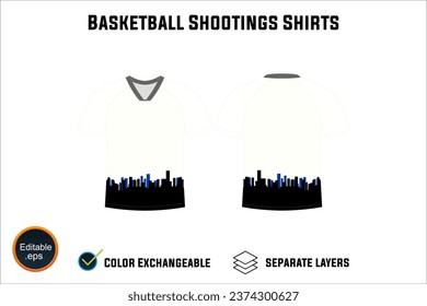Creat Editable vector mockup artwork and sketch templates for custom designs of basketball shirt front and back, team club jersey, Design Your own men's sport kit with a white background.