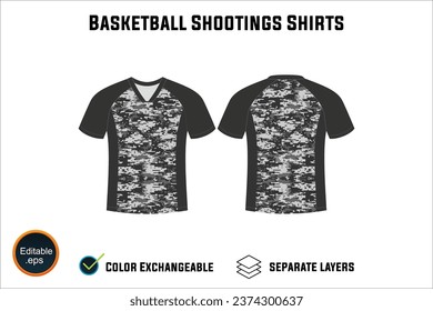 Creat Editable vector mockup artwork and sketch templates for custom designs of basketball shirt front and back, team club jersey, Design Your own men's sport kit with a white background.