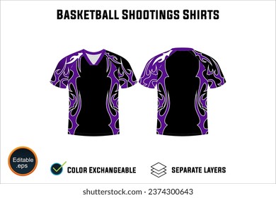 Creat Editable vector mockup artwork and sketch templates for custom designs of basketball shirt front and back, team club jersey, Design Your own men's sport kit with a white background.