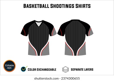 Creat Editable vector mockup artwork and sketch templates for custom designs of basketball shirt front and back, team club jersey, Design Your own men's sport kit with a white background.