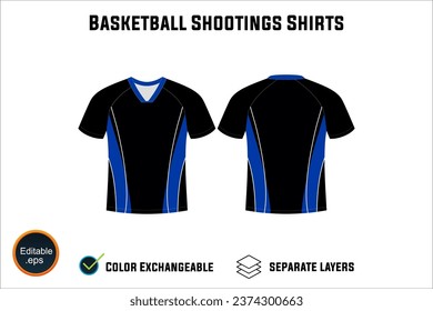 Creat Editable vector mockup artwork and sketch templates for custom designs of basketball shirt front and back, team club jersey, Design Your own men's sport kit with a white background.