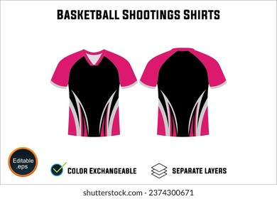 Creat Editable vector mockup artwork and sketch templates for custom designs of basketball shirt front and back, team club jersey, Design Your own men's sport kit with a white background.