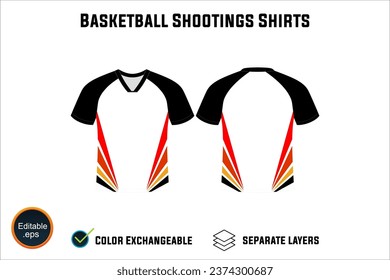 Creat Editable vector mockup artwork and sketch templates for custom designs of basketball shirt front and back, team club jersey, Design Your own men's sport kit with a white background.