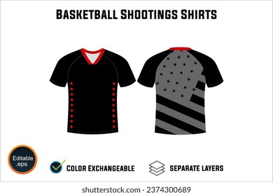 Creat Editable vector mockup artwork and sketch templates for custom designs of basketball shirt front and back, team club jersey, Design Your own men's sport kit with a white background.