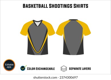 Creat Editable vector mockup artwork and sketch templates for custom designs of basketball shirt front and back, team club jersey, Design Your own men's sport kit with a white background.