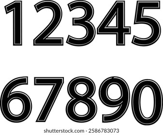 Create a 3D vector silhouette number design