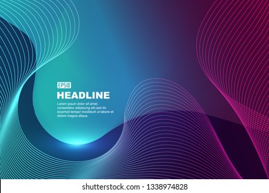 Create abstract vector backgrounds with colorful wavy lines and gradient fluid