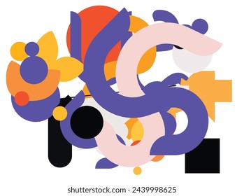 Create an abstract vector brand identity poster with a simple design for a music event. Use bold colors, geometric shapes, and minimalist typography to convey a modern and MUSICAN MUSICAL