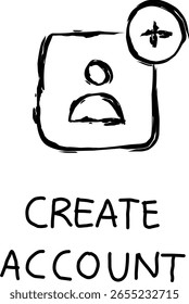 create account icon in doodle style