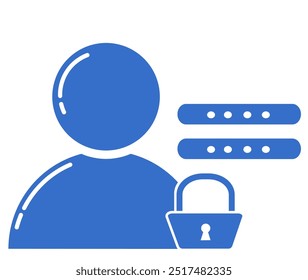 Crear ícono de Cuenta, formulario de registro de usuario, datos de Inicio de sesión y Contraseña, Ilustración vectorial plana de seguridad de Cuenta Parte 1