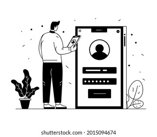 Create account, solid illustration in premium graphics