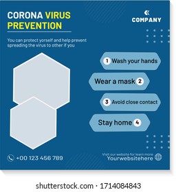 Create awareness against novel corona virus covid-19 social medial banner template