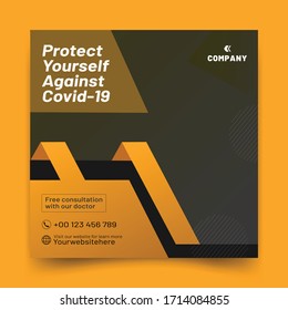Create awareness against novel corona virus covid-19 social medial banner template
