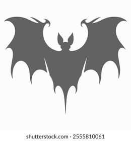 Create a bat silhouette vector style with a white background