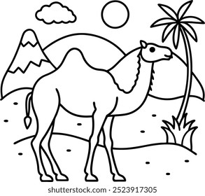 Create beautiful designs with this camel walking vector 