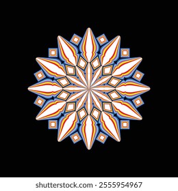 Create a beautiful and visual illusion mandala art and design.