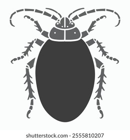 Create a bedbug silhouette style with a white background