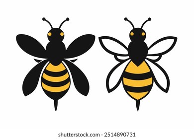 create a bee sihouetter vector illustration