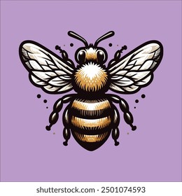 create a bee vector illustration isolated silhouette