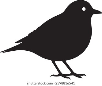 Create a Bird icon vector silhouette with white background