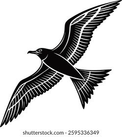 create a Bird  silhoutte vector style with white backgrund 