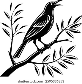 create a Bird  silhoutte vector style with white backgrund 