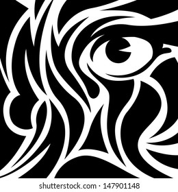 Create a black and white abstract vector design illustration.