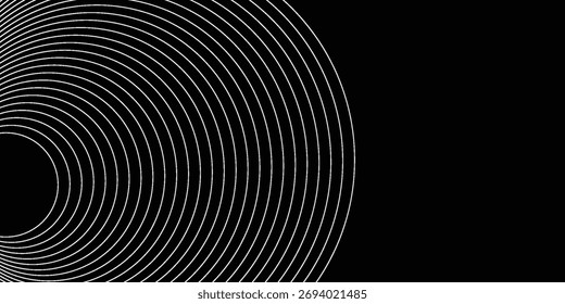 Create un aspecto atrevido con un fondo circular céntrico con gráficos de Vector de ondas de sonido.