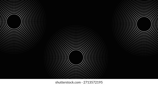 Create un aspecto atrevido con un fondo circular céntrico con gráficos de Vector de ondas de sonido.