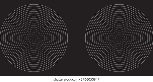 create a bold look with a centric circle background featuring vector graphics of sound waves.