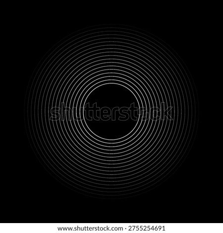 Create a bold look with a centric circle background featuring vector graphics of sound waves.