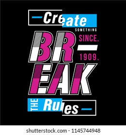 create break rules design graphic typography, vector illustration