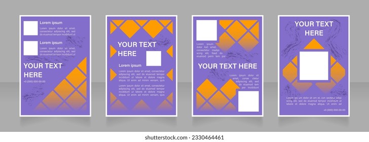 Create business awareness blank brochure layout design. Traditional ad. Vertical poster template set with empty copy space for text. Premade corporate reports collection. Editable flyer paper pages