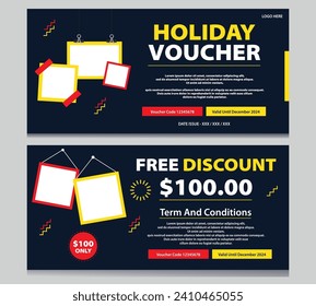 Create captivating holiday vouchers with our enticing template designs! Make gifting memorable with customizable layouts, ensuring a festive touch to every celebration. svg