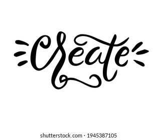 Erstellen Sie eine Karte. Handgezeichnete Schrift. Kalligrafisches Element. Moderne Pinselkalligraphie. Handgezeichnetes Poster. Tinte Illustration. Handzeichnung.