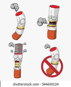 Create cartoon. Smoking Set vector and illustration design