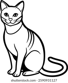 create a cat silhoutte vector style with white backgrund