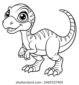 Create a charming atmosphere for kids with a cute cartoon dinosaur illustration