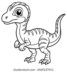 Create a charming atmosphere for kids with a cute cartoon dinosaur illustration