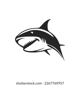 Create a chic black and white shark logo that enhances your brand.