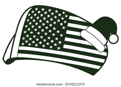 create a Christmas us  flag illustration