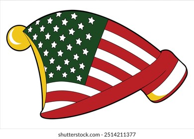 create a Christmas us  flag illustration
