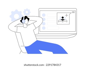 Create class abstract concept vector illustration. Elearning teaching software interface, creating a virtual classroom, online training features, online degree programs abstract metaphor.