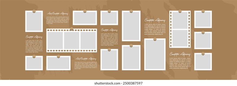Create a collage of images with an abstract layout using picture frames digital photo wall template