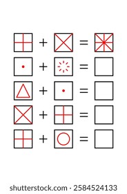 create combination lines. educational game for children. Education worksheet Printable A4 size.