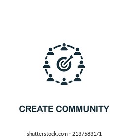 Create Community icon. Monochrome simple icon for templates, web design and infographics