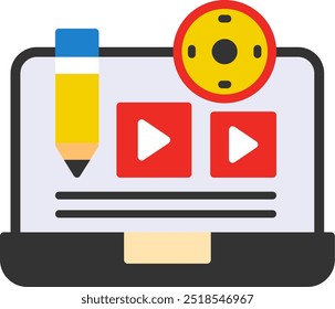 Create Content Flat Vector Icon Design