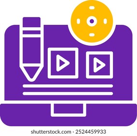 Create Content Glyph Two Color Vector Icon Design