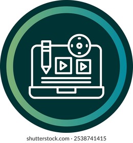 Create Content Line double Gredient Circle Vector Icon Design